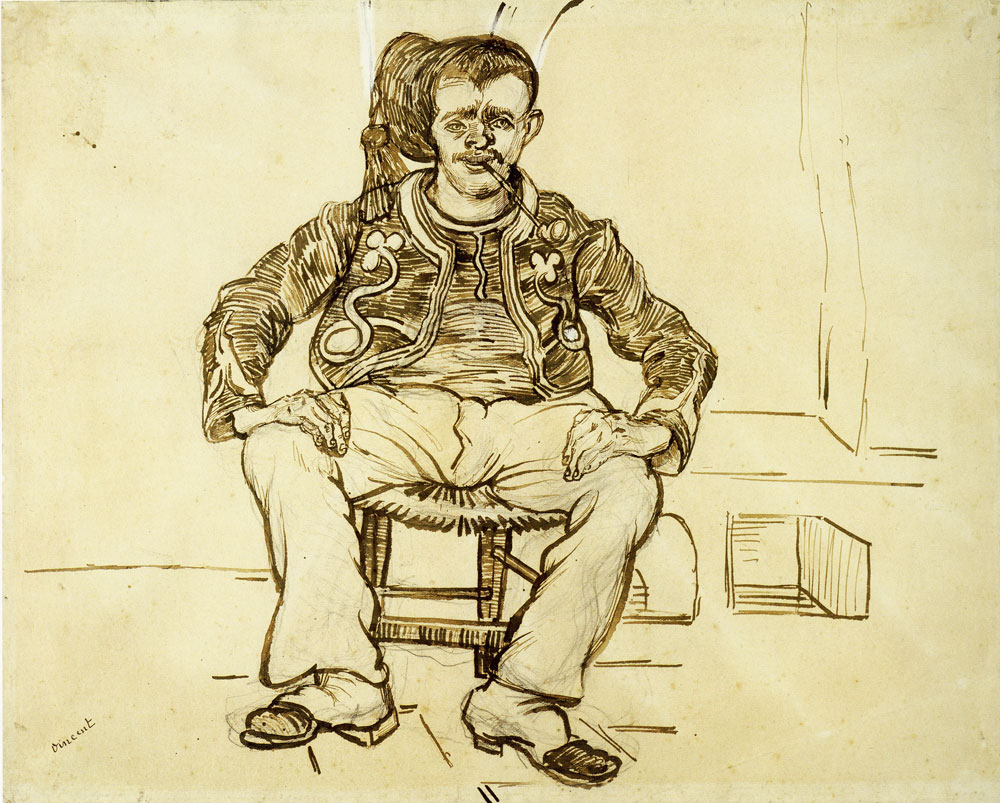 Vincent van Gogh - Zouave Sitting, Whole Figure