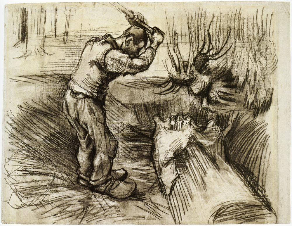 Vincent van Gogh - Peasant, Chopping Wood