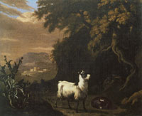 Abraham Begeijn Goats in an Italian Landscape