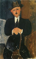 Amedeo Modigliani Seated Man with a Cane