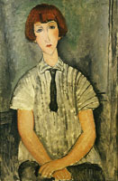Amedeo Modigliani Young Woman in a Striped Blouse