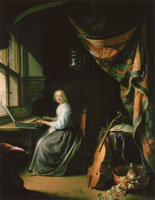 Gerard Dou Lady Playing the Clavichord