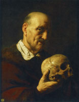 Jan Lievens Old Man Holding a Skull