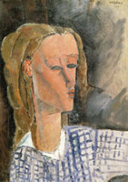 Amedeo Modigliani Beatrice Hastings in Checkered Shirt