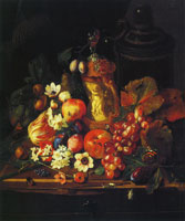 Peeter Snijers Still Life with Fruit and Flowers