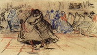 Vincent van Gogh Dance Hall with Dancing Women