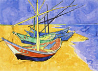 Vincent van Gogh Fishing Boats on the Beach