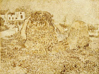 Vincent van Gogh Haystacks near a Farm