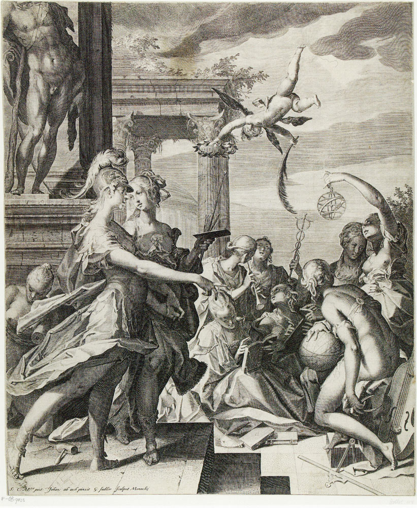 Aegidius Sadeler after Hans von Aachen - Minerva Introduces Painting to the Liberal Arts