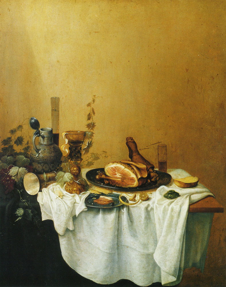 Gerrit van Vucht - Breakfast Piece with a Ham
