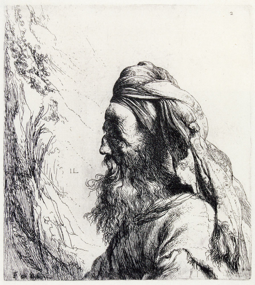 Jan Lievens - Bearded Man in a Turban, in Profile to Left