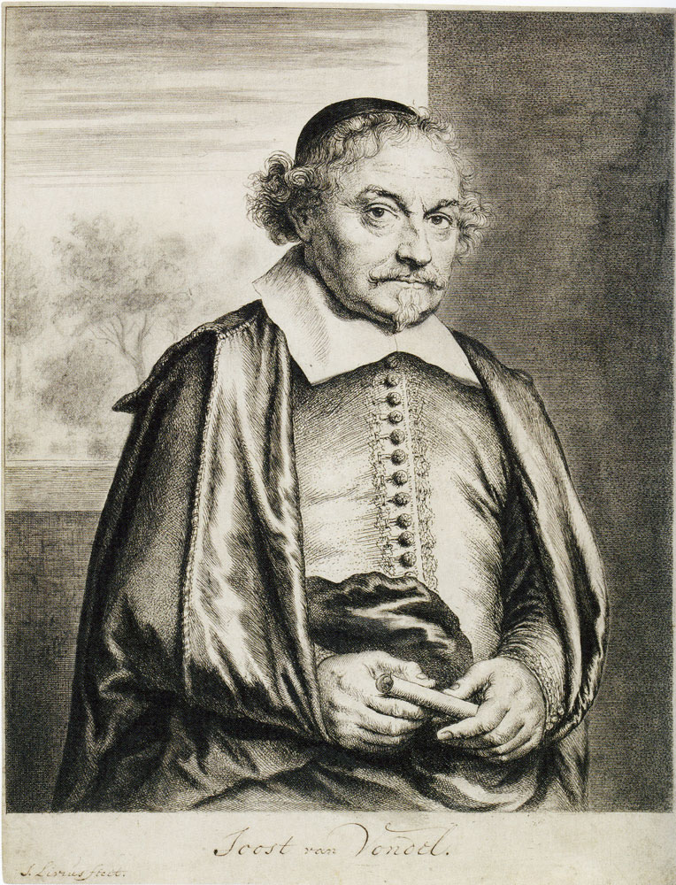 Jan Lievens - Portrait of Joost van den Vondel, state 2