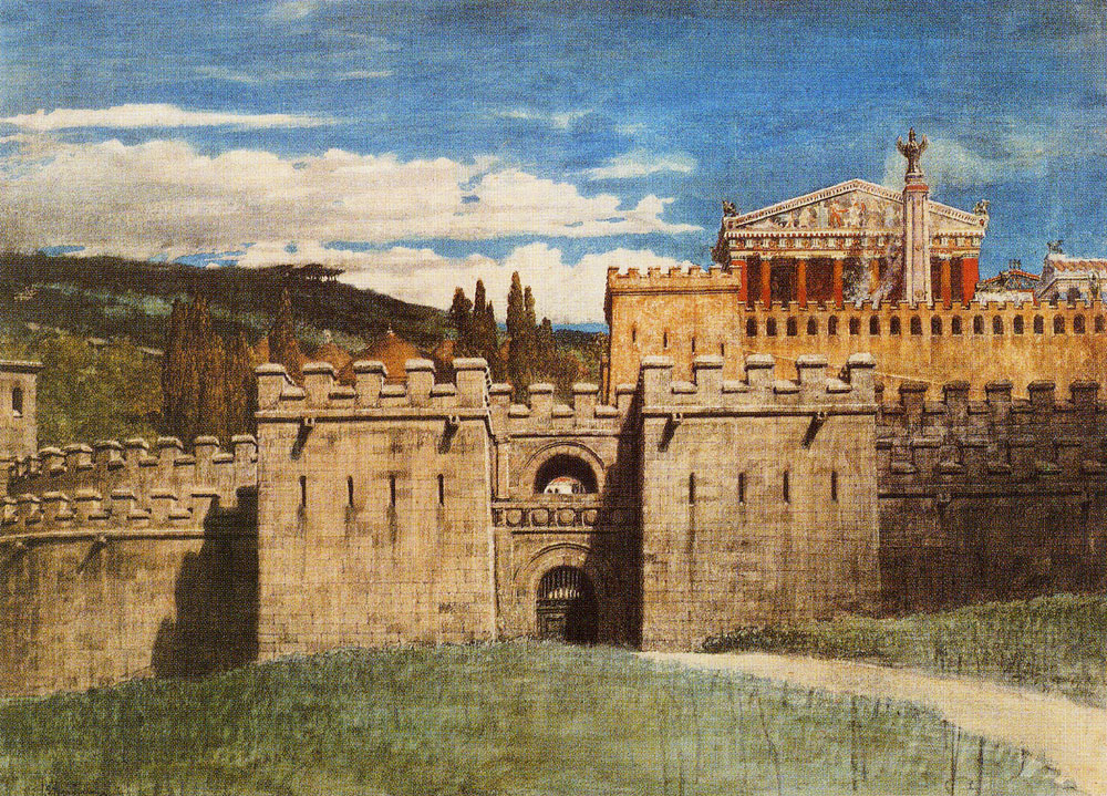 Lawrence Alma-Tadema - Antium Seen from Outside the City Walls: Design for Coriolanus