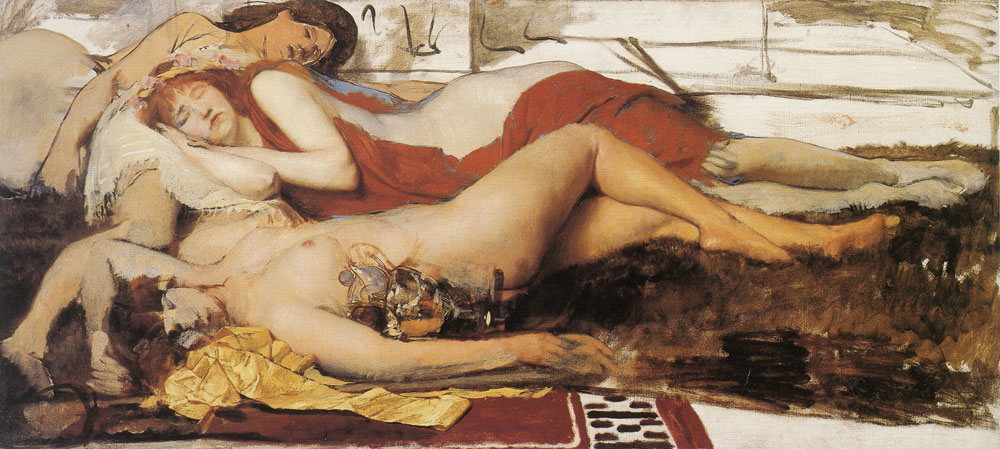 Lawrence Alma-Tadema - Exhausted Maenides