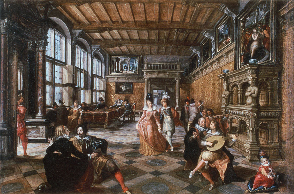 Paul Vredeman de Vries and Frans Francken II - Interior with Dancing Couple