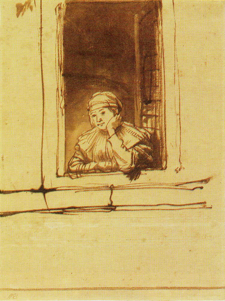 Rembrandt - Saskia at an open window