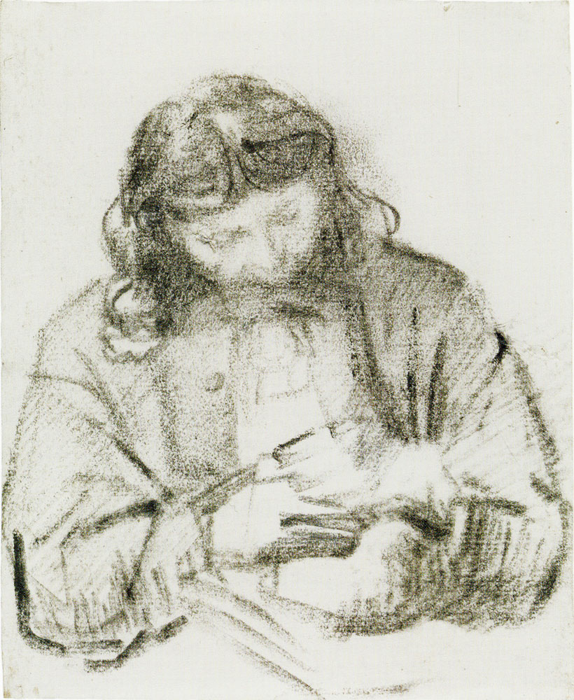Rembrandt - Seated Man, Half-Lenght, at Work