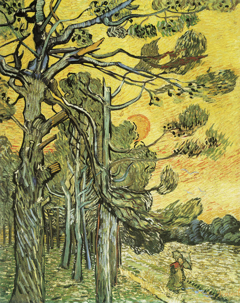 Vincent van Gogh - Storm-beaten Pine Trees against the Setting Sun