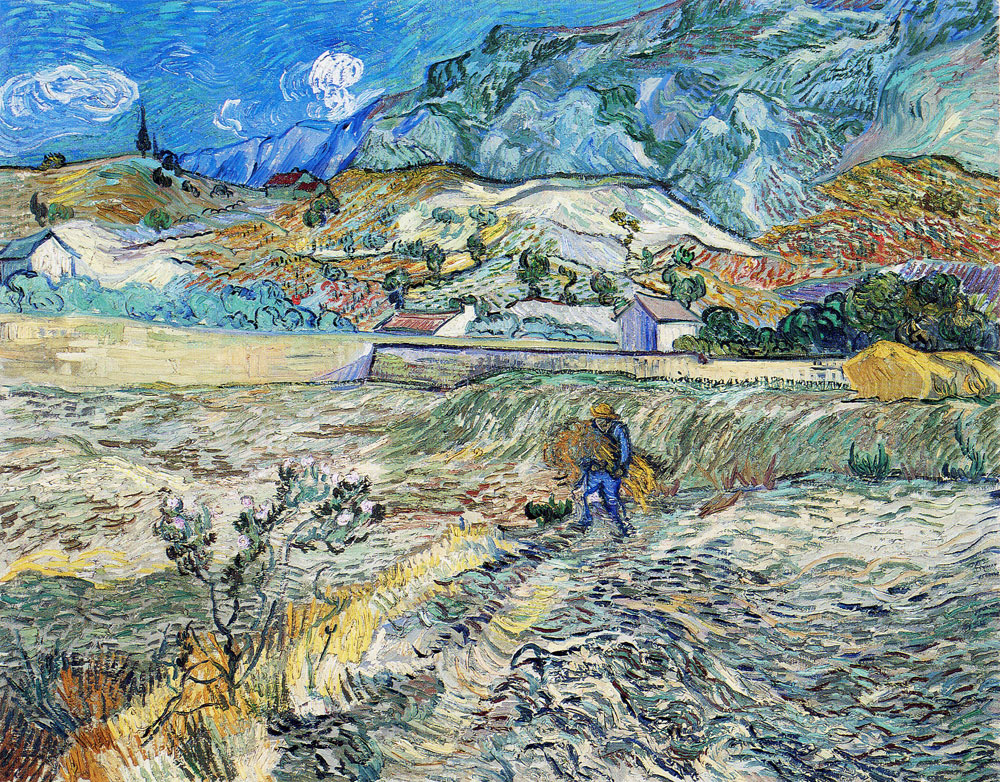 Vincent van Gogh - Enclosed Field with Farmer Carrying a Bundle of Straw