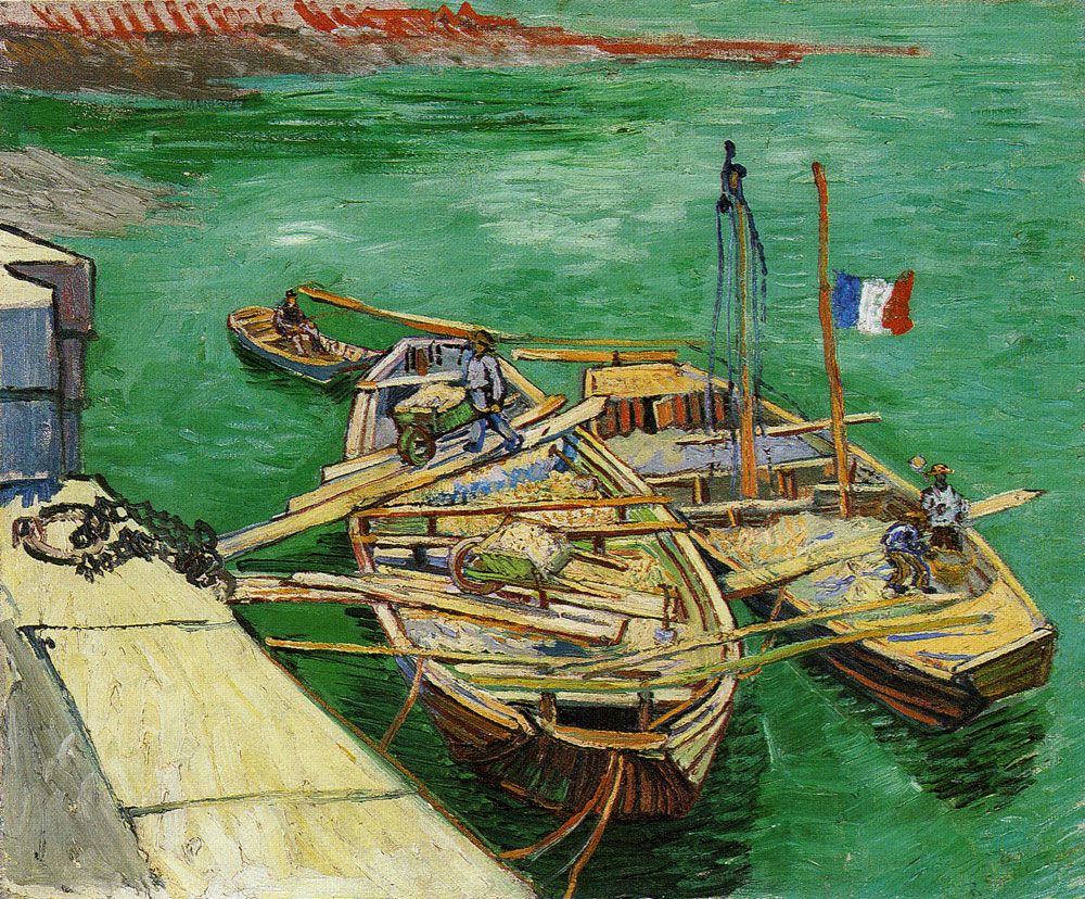 Vincent van Gogh - Quay with Men Unloading Sand Barges