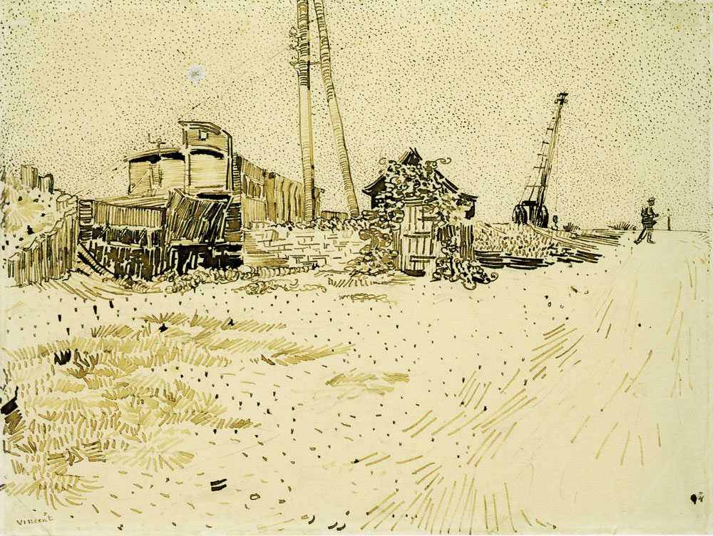 Vincent van Gogh - Road with Telegraph Pole and Crane