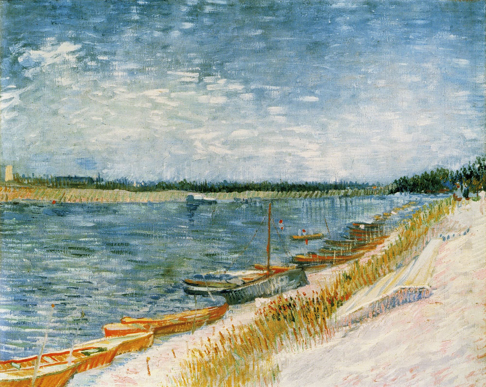 Vincent van Gogh - View of a River with Rowing Boats