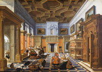 Bartholomeus van Bassen and Esaias van de Velde Interior with a Merry Company