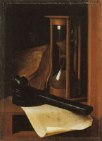 Gerard Dou Hourglass and Inkpot on a Shelf