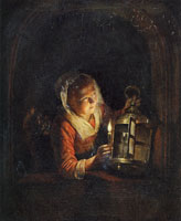 Gerard Dou Young Woman with a Latern