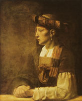 Attributed to Gerrit Willemsz. Horst A Young Man in Profile, in Fancy Costume