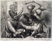 Jan Lievens Fighting Cardplayers and Death