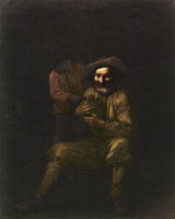 Attributed to Michael Sweerts A Peasant Holding a Wine Jug
