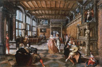 Paul Vredeman de Vries and Frans Francken II Interior with Dancing Couple