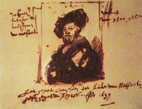 Rembrandt - Sketch after Raphael's Portrait of Baldassare Castiglione