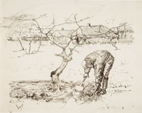 Vincent van Gogh Gardener by an Apple Tree