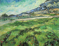 Vincent van Gogh Mountain Landscape Seen Across the Walls, Green Field