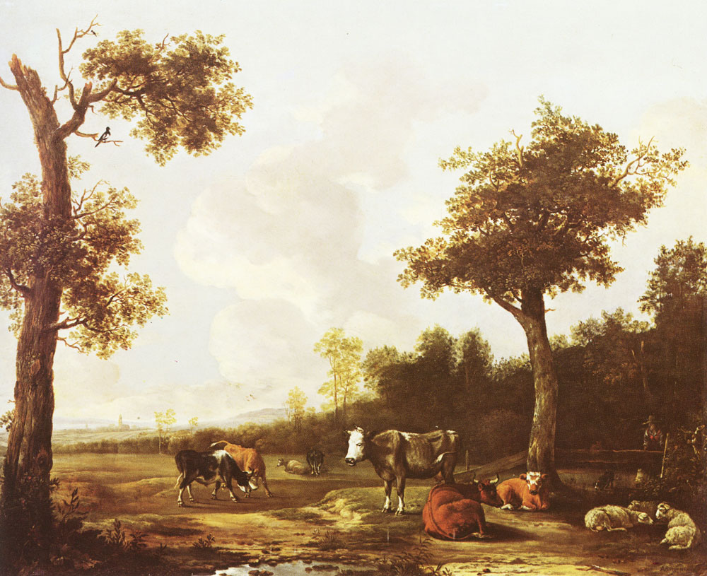 Anthonie van Borssom - Cows in a landscape