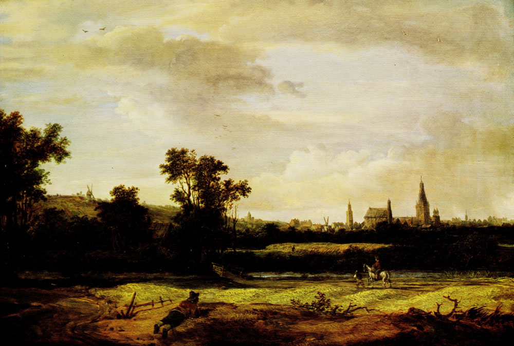 Anthonie van Borssom - Landscape with a city in the background