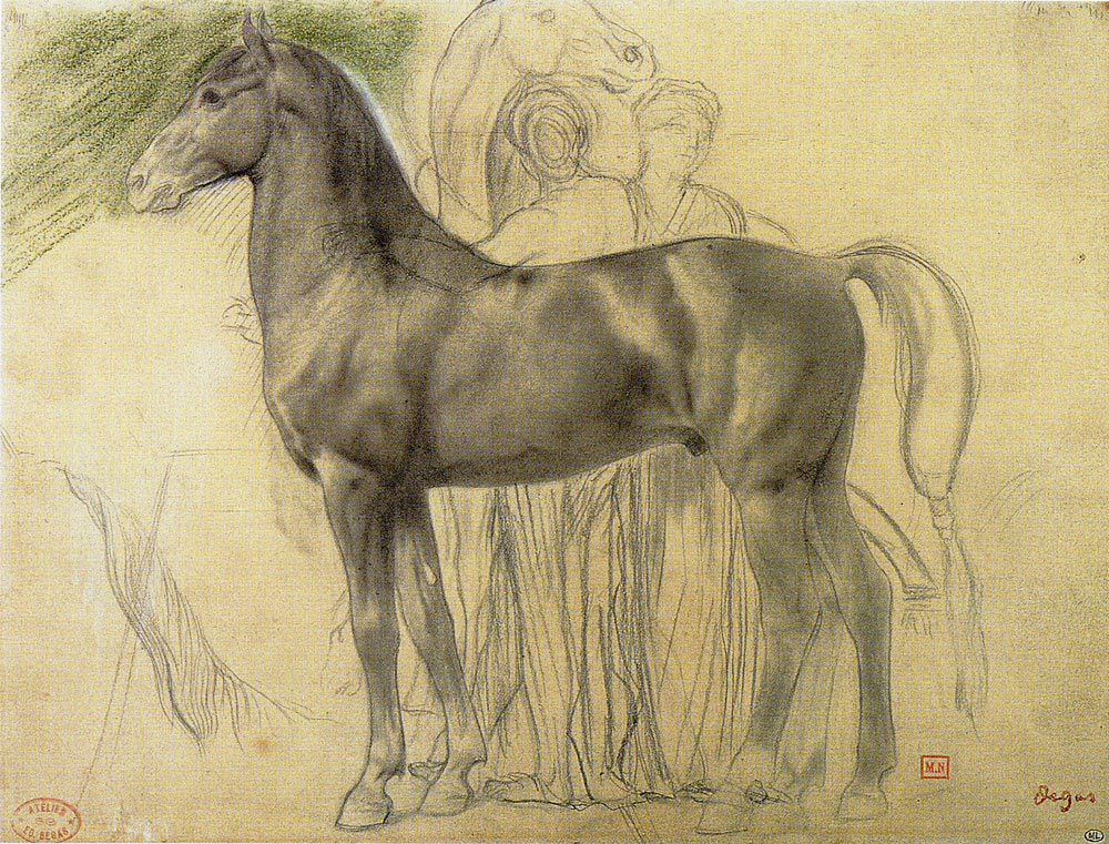 Edgar Degas - Study of a Horse and a Group of Attendants