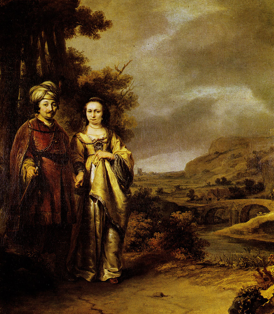 Ferdinand Bol - Anna van Erckel and Erasmus Scharlaken as Rebecca and Isaac