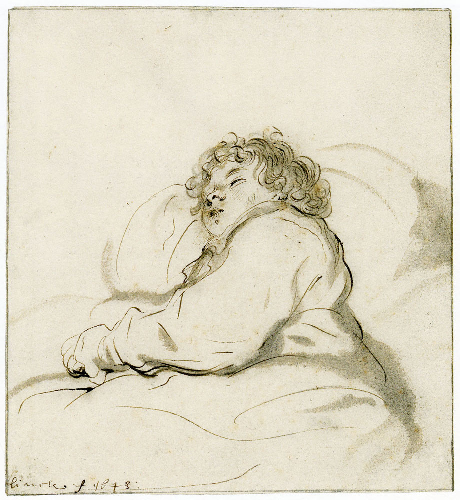 Govert Flinck - Sleeping child