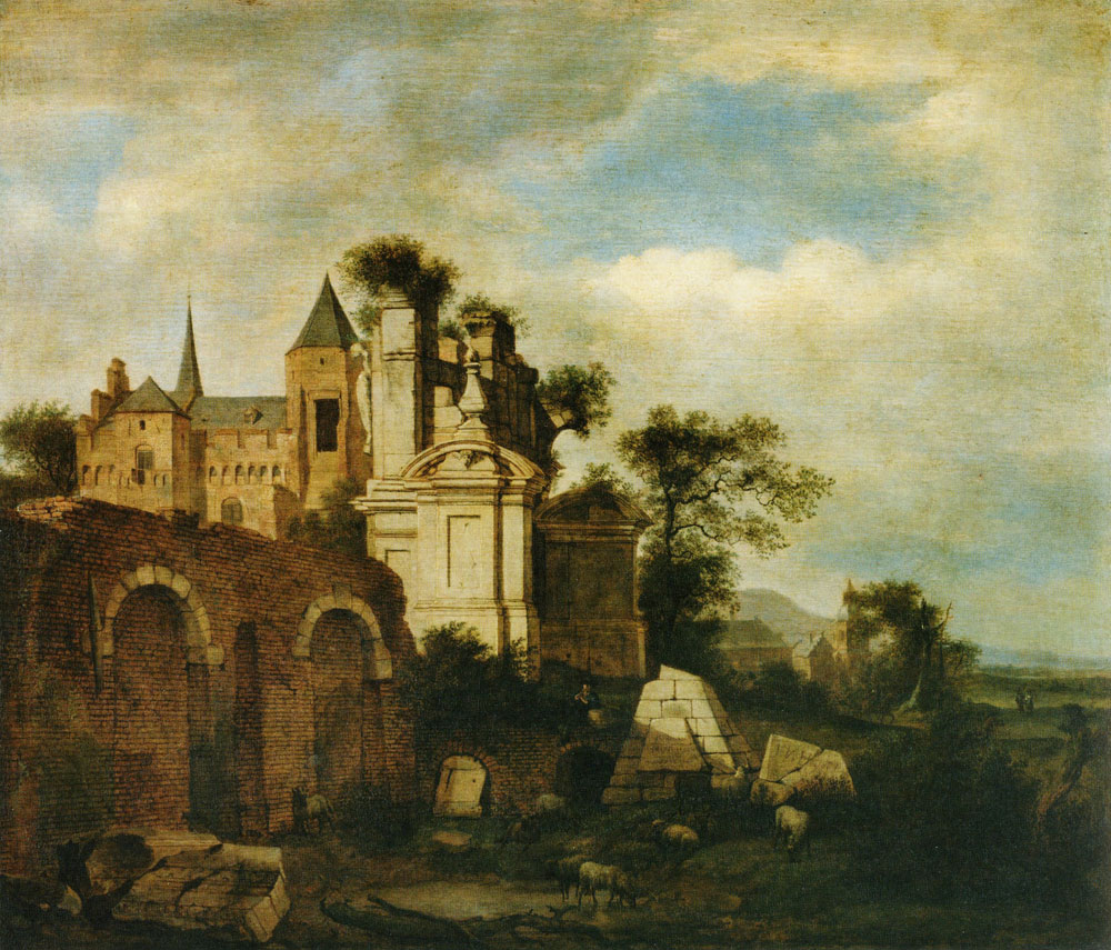 Jan van der Heyden - Ideal Landscape with Romanesque Church