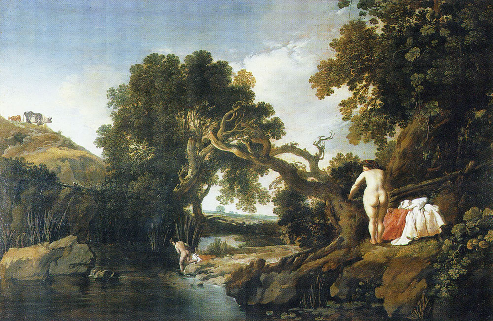 Moyses van Wtenbrouck - Woodland pond with Salmacis and Hermaphroditus