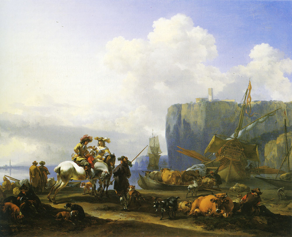 Nicolaes Berchem - View of an Italian Port