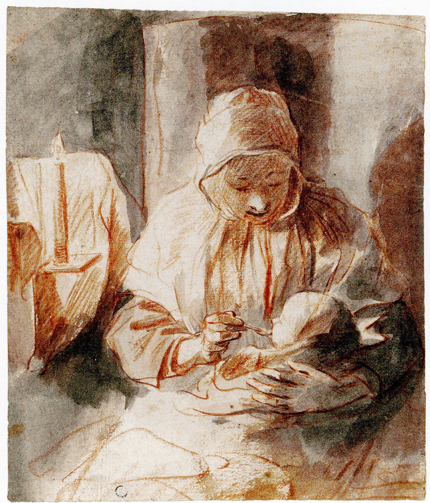 Nicolaes Maes School - Woman feeding her child