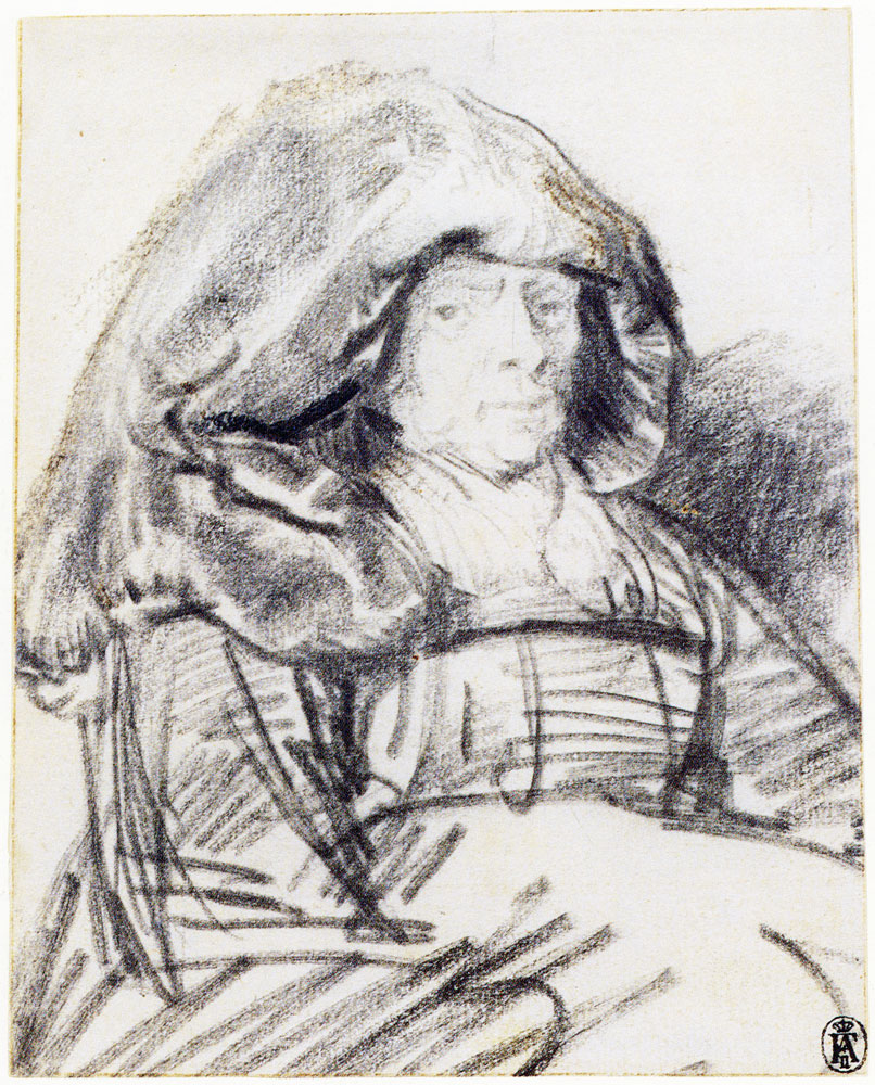 Rembrandt - An Old Woman with a Large Headdress
