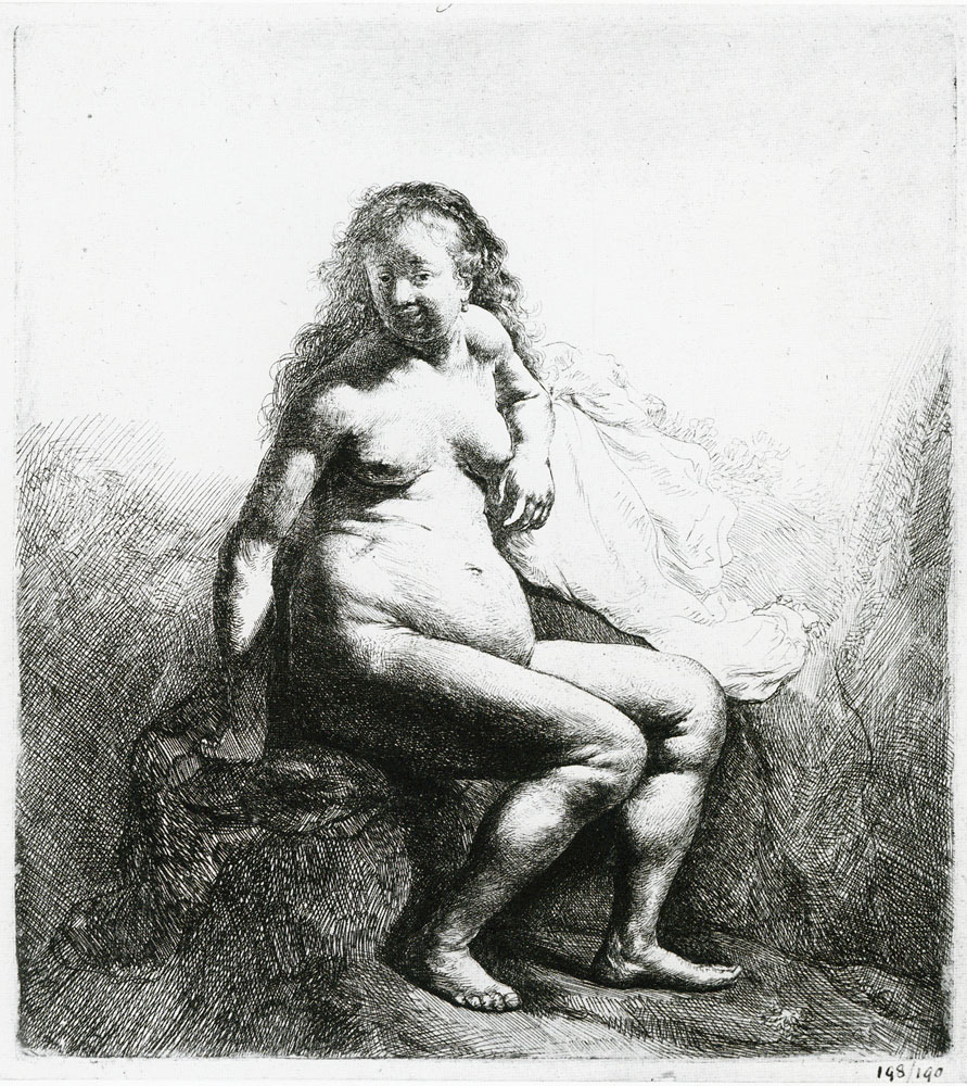 Rembrandt - A Seated Female Nude