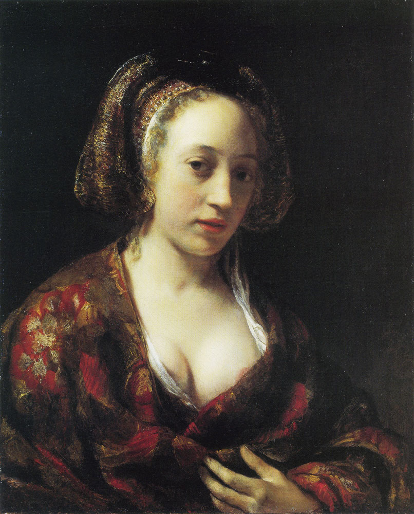 Willem Drost - Young Woman in a Brocade Gown
