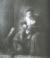 Abraham van Dijck A Woman Combing a Child