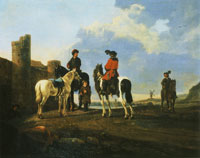Aelbert Cuyp Horsemen before Ubbergen Castle
